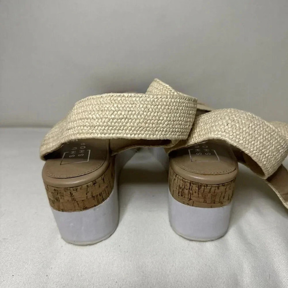 Shu Shop Mandy Sandal for Women Size 7.5 Beige Tan Platform - Picture 6 of 7